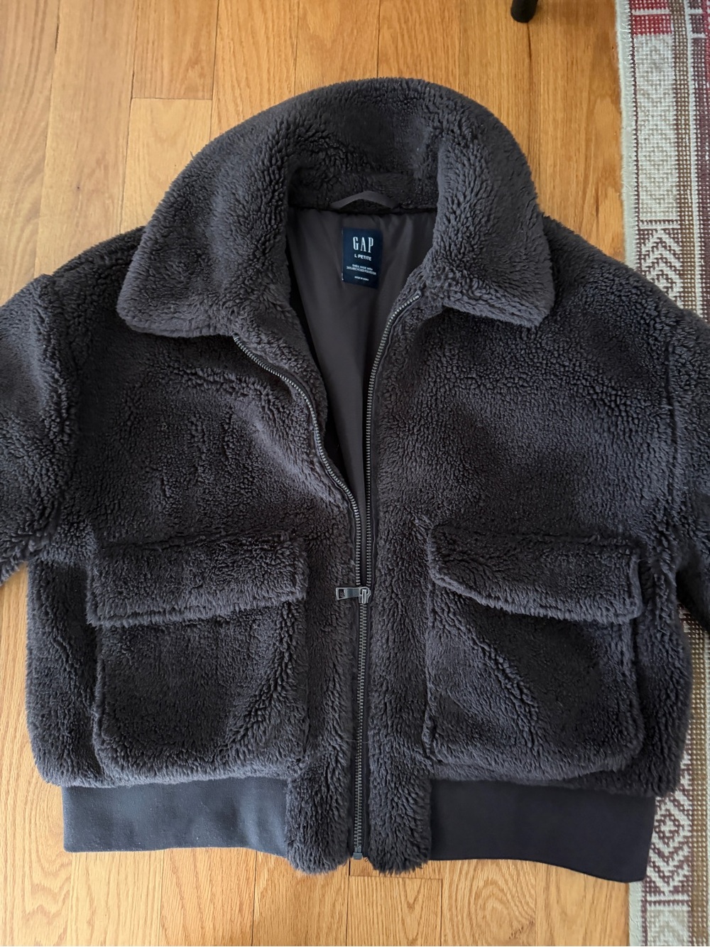 GAP Brown Plush Sherpa Zip-Up Jacket